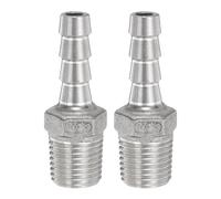 QUARKZMAN 2Pcs Raccords Cannelé en Acier Inox 8mm Cannelé x 1/4" G Mâle | Raccord de Tuyau Fileté Embout Raccords à Compression Coupleur Filetage Connecteur Adaptateur pour Eau Carburant Air