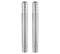 QUARKZMAN 2Pcs Raccords De Tuyau Égaux À Barbe 12x100mm, Raccords D'adaptation en Acier Inoxydable 304 pour Systèmes À Vide, Connexions Industrielles, Équipement Pneumatique, Argent