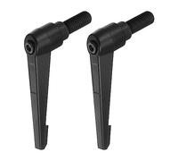 QUARKZMAN 2pcs Réglable Serrage Levier Poignées M16 x 40mm Homme Filetage Fileté Goujon Boulon Boutons Rotatif Vis Verrouillage Rapide Libérer Cliquet Pousser Bouton Poignée, Noir