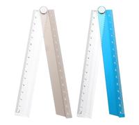 QUARKZMAN 2pcs Règle Droite Pliable 30cm Rapporteur Règle d'Angle Or/Bleu