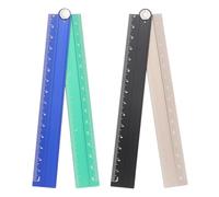 QUARKZMAN 2pcs Règle Droite Pliante 30cm Métrique Alliage d'Aluminium Rapporteur Pliable Règle d'Angle Outil de Mesure Géométrique avec Ligne d'Angle, Noir Or/Bleu Vert