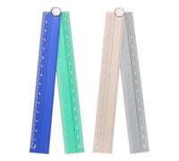 QUARKZMAN 2pcs Règle Droite Pliante 30cm Métrique Or Argent/Bleu Vert