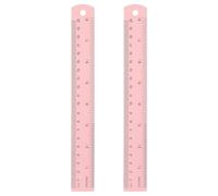 QUARKZMAN 2pcs Règle Métallique Droite 20cm Métrique SAE Avec Trou Rose | Règles De Mesure, En Alliage D'Aluminium, Outil D'Échelle, Pour Mesure Étude Lecture, Salle De ureau