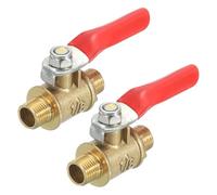 QUARKZMAN 2Pcs Robinet à Bille Mini en Laiton, Interrupteur d'Arrêt, Raccord de Tuyauterie Mâle G1/8" x Mâle G1/8", Poignée de Fonctionnement à 180 Degrés, Robinet en Laiton