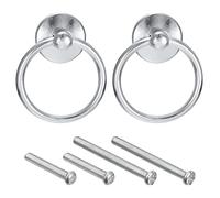 QUARKZMAN 2pcs Rond Anneau Tirettes, Tiroirs Boutons Brillant Chrome Cercle Tiroir Poignées Simple Trou pour Commode Placard Penderie