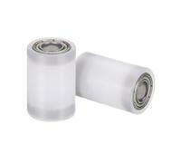 QUARKZMAN 2Pcs Roue À Rouleau En Nylon Avec Roulements, 8 x 20 x 30mm (Alésage x Diamètre Extérieur x L) Roue De Guidage CNC Pour Courroie Plate, Poulie En Nylon (Blanc)