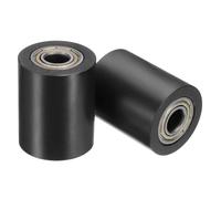 QUARKZMAN 2pcs Roues à Galet en POM avec Roulements à Billes, 10x32x40mm Roue à Rouleau de Guidage à Courroie, Roulette Guide Poulie Plate Roue Universel pour Courroie (Noir)