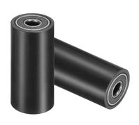 QUARKZMAN 2pcs Roues à Galet en POM avec Roulements à Billes, 10x32x80mm Roue à Rouleau de Guidage à Courroie, Roulette Guide Poulie Plate Roue Universel pour Courroie (Noir)