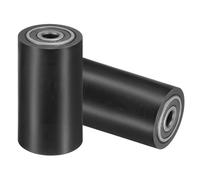 QUARKZMAN 2pcs Roues à Galet en POM avec Roulements à Billes, 10x40x80mm Roue à Rouleau de Guidage à Courroie, Roulette Guide Poulie Plate Roue Universel pour Courroie (Noir)