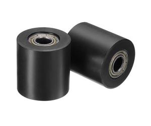 QUARKZMAN 2pcs Roues à Galet en POM avec Roulements à Billes, 8x28x29mm Roue à Rouleau de Guidage à Courroie, Roulette Guide Poulie Plate Roue Universel pour Courroie (Noir)