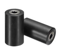 QUARKZMAN 2pcs Roues à Galet en POM avec Roulements à Billes, 8x28x50mm Roue à Rouleau de Guidage à Courroie, Roulette Guide Poulie Plate Roue Universel pour Courroie (Noir)