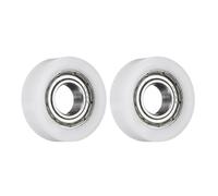 QUARKZMAN 2Pcs Roulement à Billes Guide 8 x 22 x 7mm Double Blindé Roulements à Rouleaux POM, Poulie Plate pour Meubles, Accessoires de Quincaillerie, Blanc