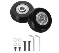 QUARKZMAN 2pcs Roulette Valise de Remplacement, Roue Valise Universelle pour Bagages 43x18 mm, Roues Pivotantes en Caoutchouc avec Accessoire Réparation pour Valises Cabine Chariot, Noir