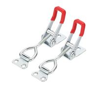 QUARKZMAN 2pcs Serre-Joints à Bascule Réglables M6 x 32mm Capacité de Maintien 396lbs Style 4002 Loquets à Libération Rapide Serre-Joints Fermoir pour Couvercle de Fumeur, Argent Rouge