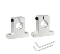 QUARKZMAN 2Pcs Sk16 Support de Tige de Rail Linéaire en Aluminium pour Arbre de 16 mm de Diamètre, Support de Guide de Rail de Mouvement Linéaire pour Machine Cnc, Imprimante 3D, Ton Argent