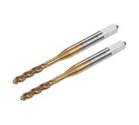 QUARKZMAN 2pcs Spirale Flûte Filetage Tarauds Métrique M3 x 0,5 H2 | Vis Filetage Taraud, Titane Revêtement, M2 Haut Vitesse Acier, Machine Tapotement Outils pour Machiniste Réparation