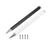 QUARKZMAN 2pcs Stylet Stylos pour Tactile Écrans Magnétique 4 Fin Pointe Disque Universel Capacitif Stylo Sensibilité pour Tous Capacitif Tactile Écran, Blanc/Noir