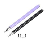 QUARKZMAN 2pcs Stylet Stylos pour Tactile Écrans Magnétique 4 Fin Pointe Disque Universel Capacitif Stylo Sensibilité pour Tous Capacitif Tactile Écran, Noir/Violet