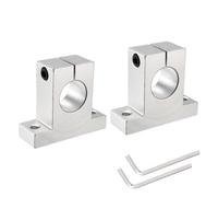QUARKZMAN 2Pcs Support de Tige de Rail Linéaire en Aluminium Sk25 pour Tige de 25 mm de Diamètre, Support de Montage de Guides de Mouvement Linéaire pour Machine Cnc, Ton Argent