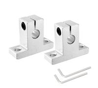 QUARKZMAN 2Pcs Support de Tige de Rail Linéaire en Aluminium Sk8 pour Arbre de 8 mm de Diamètre, Support de Montage de Guides de Rail de Mouvement Linéaire pour Machine Cnc, Ton Argent