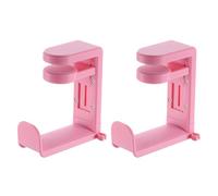 QUARKZMAN 2pcs Support Pour Casque Plage De Serrage 0.39"-1.65" Rose | Crochet De Bureau À Pince Réglable 360 Degrés, Support Pour Casque Casque PC Gaming