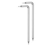 QUARKZMAN 2Pcs T6 Clé Torx Inviolable en Étoile 69mm / 2,72" Clé à 6 Points à Bras Long en Forme de L, Outil Manuel à Surface Revêtue de Chrome en Acier S2 pour Réparations automobiles