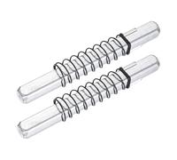 QUARKZMAN 2Pcs Tige De Poignee De Porte, 85mm Barre De Poignee De Porte De Rechange Avec Ressort De Limite, Pieces De Remplacement Pour Poignee Droite Vintage Pour Serrures, Ton Argenté