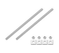 QUARKZMAN 2Pcs Tige Filetée Complète, M8 x 140mm 304 Acier Inoxydable Tiges Filetées Complètes Avec Écrous Et Rondelles Pour Attaches, Élingues Et U-Boulons, Argent