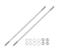 QUARKZMAN 2pcs Tiges Filetées Double Extrémité, M8x280mm Boulons Tige Filetée en Acier Inoxydable 304 Filetage à Double avec Écrous Rondelle Plate et Frein, Goujon Fileté pour Serre-Joints