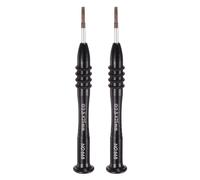 QUARKZMAN 2Pcs Tournevis À Fente Précision 2.5x25mm Magnétique Mini Plat Style Stylo Avec Manche En Aluminium Antidérapant Pour Lunettes Montre Laptop Électronique, Noir