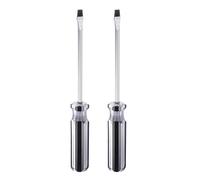 QUARKZMAN 2Pcs Tournevis Plat Magnétique À Fente 5x100mm Tige 5.5mm Acier Carbone Tête Plate Avec Manche Antidérapant Pour Réparation Appareils Amélioration, Noir