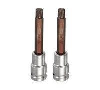 QUARKZMAN 2Pcs Triple Square Spline Bit Socket 1/2" Drive M10 Metric Sized S2 Steel 12 Head Long Screwdriver Drill Bits CR-V Steel Socket Adapter Pour Home Auto Axle Hex Nut Bolt Repair