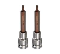 QUARKZMAN 2Pcs Triple Square Spline Bit Socket 1/2" Drive M5 Metric Sized S2 Steel 12 Head Long Screwdriver Drill Bits CR-V Steel Socket Adapter Pour Home Auto Axle Hex Nut Bolt Repair