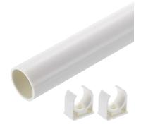 QUARKZMAN 2Pcs Tuyau Rigide En PVC, Tube Rond De 500mm De Longueur, Tubes Plastiques 16mm ID 20mm OD Avec Colliers Pour Aquarium, Système De froid Par Eau, Gainage De Câble, Blanc