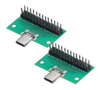 QUARKZMAN 2pcs Type-C Mâle USB 3.1 26Broche Test pcB Carte Adaptateur Double Face Prise avec Broche En-tête Connecteur pour Données Câble Adaptateurs