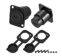 QUARKZMAN 2Pcs Type C Panneau Monté Coupleur, D-Type USB C Pass Through Connecteur, 10Gbps Noir Extension en Tête pour Home/Office/Industrial