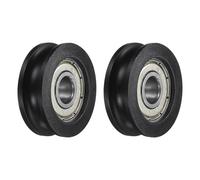 QUARKZMAN 2Pcs U608ZZ Pom Poulie Roulement à Billes à Gorge en U 8 X 30 X 10mm Roue de Rouleau à Gorge en U (Gcr15) Roulements en Acier Chromé, Noir