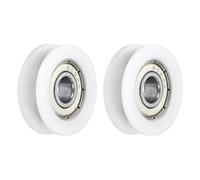 QUARKZMAN 2Pcs U608ZZ Pom Poulie Roulement à Billes en U-Gorge 8 X 30 X 10mm Roue de Rouleau en U (Gcr15) Roulements en Acier Chromé, Blanc