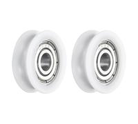 QUARKZMAN 2Pcs U625ZZ Pom Poulie Roulement à Billes en U-Gorge 5 X 20 X 7mm Roue de Rouleau en U (Gcr15) Roulements en Acier Chromé, Transparent