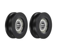 QUARKZMAN 2Pcs U626ZZ Pom Poulie Roulement à Billes en U-Gorge 6 X 30 X 10mm Roue de Rouleau en U (Gcr15) Roulements en Acier Chromé, Noir