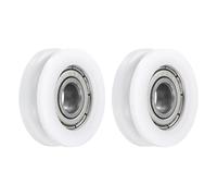 QUARKZMAN 2Pcs U696ZZ Pom Poulie Roulement à Billes en U-Gorge 6 X 21 X 7mm Roue de Rouleau en U (Gcr15) Roulements en Acier Chromé, Blanc