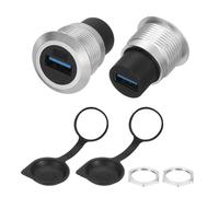 QUARKZMAN 2Pcs USB 3.0 Panneau Monté Coupleur, USB Pass Through Connecteur, 5.0Gbps Extension Silver Bulkhead pour Maison/Bureau/Industriel