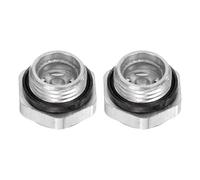QUARKZMAN 2Pcs Verre de Vue d'Huile de Compresseur d'Air 16 x 1,5mm Argenté