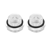 QUARKZMAN 2Pcs Verre de Vue d'Huile de Compresseur d'Air M16 x 1,5mm Mâle Jauge de Niveau de Liquide Plastique Fenêtre Indicateur Huile à Tête Hexagonale avec Joint Torique, Transparent