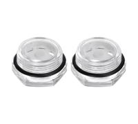 QUARKZMAN 2Pcs Verre de Vue d'Huile de Compresseur d'Air M26 x 1,5mm Mâle Jauge de Niveau de Liquide Plastique Fenêtre Indicateur Huile à Tête Hexagonale avec Joint Torique, Transparent