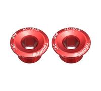 QUARKZMAN 2pcs Vis De Couvercle De Manivelle De Vélo M18 Alliage D'Aluminium Boulon De Fixation De Manivelle De Vélo Vis De Plateau De Manivelle Vis pour Mountain Bike, Rouge