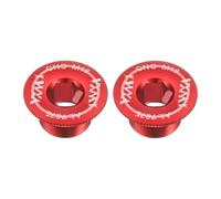 QUARKZMAN 2pcs Vis De Couvercle De Manivelle M18 Alliage D'Aluminium Boulon De Fixation De Manivelle De Vélo Vis De Manivelle Bras De Plateau pour Mountain Road Bike, Rouge