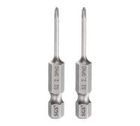 QUARKZMAN 2Pièces #0 Embout Tournevis Phillips PH0 Queue Hexagonale 1/4" Longueur 2" (50mm) Tige 2mm Magnétique Croisée Embout Perceuse Acier S2 Tournevis, Gris