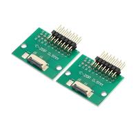 QUARKZMAN 2Pièces Connecteur Carte Ffc Fpc 14 Broches 0,5 mm Socket Vers Adaptateur Banbroches Angle Droit 2,54 mm Carte Conversion Pcb pour Dvd Tv/Caméra/Ordinateurs
