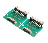 QUARKZMAN 2Pièces Connecteur Carte Ffc Fpc 20 Broches 0,5 mm Socket Vers Adaptateur Banbroches Angle Droit 2,54 mm Carte Conversion Pcb pour Dvd Tv/Caméra/Ordinateurs